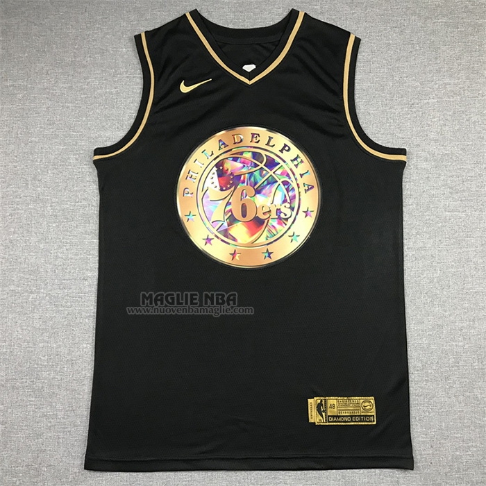 Maglia
 Allen Iverson NO 3 Philadelphia 76ers Golden Edition 2021-22 Nero
